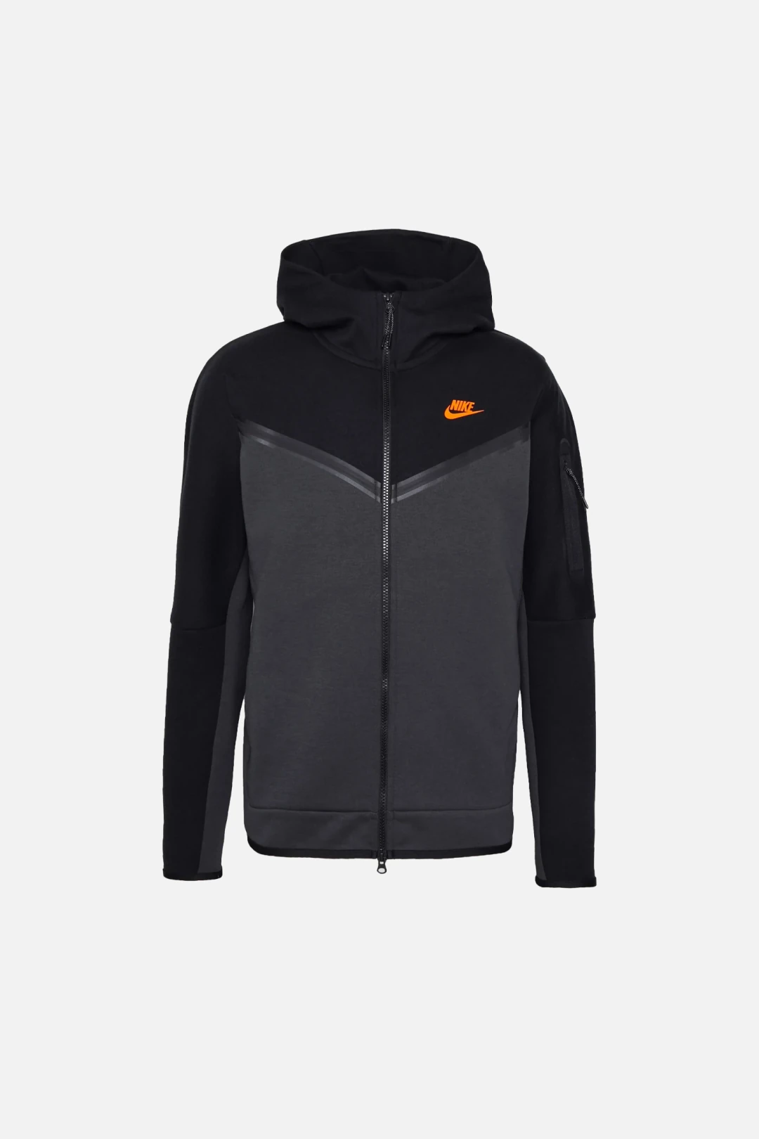 Tech Fleece Full-Zip Hoodie – Siyah/Ant/Turuncu